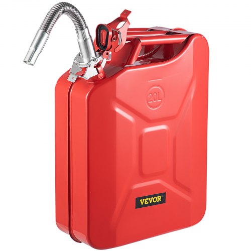 VEVOR Jerry Fuel Can, 20 L Portable Jerry Gas Can with Flexible Spout System, Rustproof & Heat-resistant Steel Fuel Tank for Cars Trucks Equipment, Red